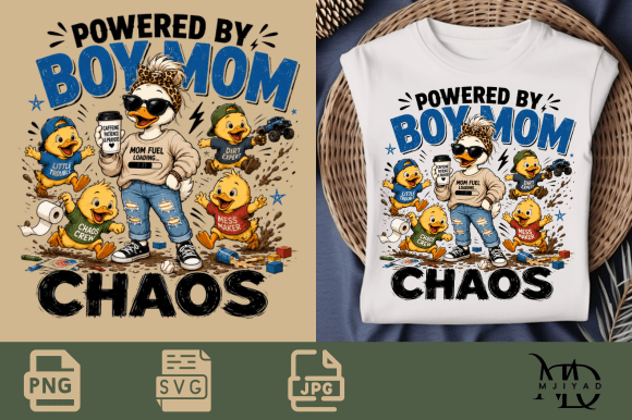 Boy Mom Chaos Graphic: A Bold Design for T-Shirt Creators