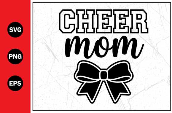 Cheer Mom Elegant Script Bow Quotes: A Versatile SVG Graphic for T-Shirt Designs