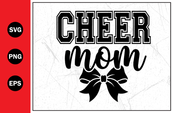 Cheer Mom Sports Ribbon Bow Quotes SVG – A Vibrant Graphic Design Asset for T-Shirt Projects