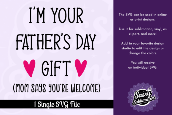 I'm Your Father's Day Gift Mom Says You Re Welcome - Graphics for T-Shirt Designs