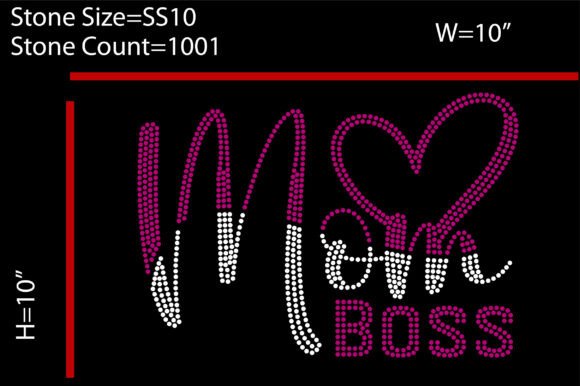 Mom Boss Rhinestone Design: A Bold Statement for Embroidery Projects