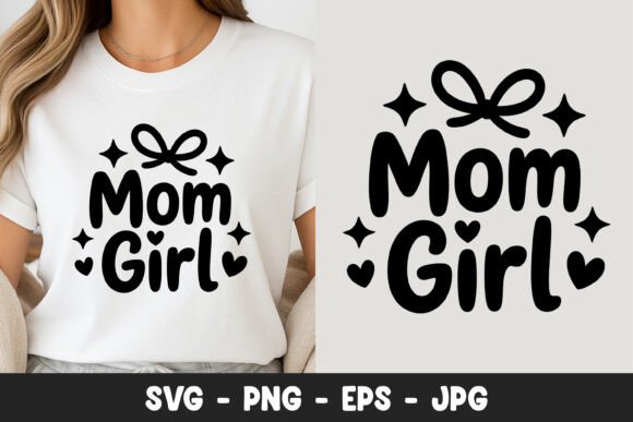 Mom Girl Cute Typography Design SVG PNG: A Playful Graphic Asset for Creative Projects