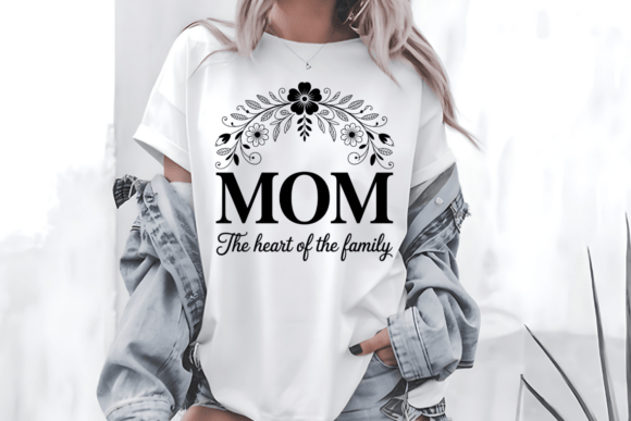 Mom the Heart of the Family PNG SVG: A Graphic Design Asset for T-Shirt Designs and Branding