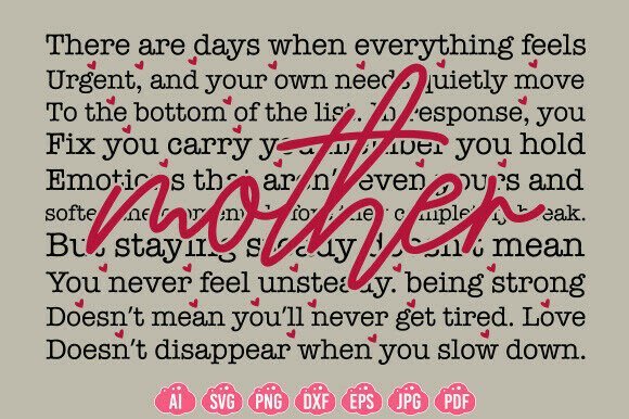 Mother Words SVG Design for Heartfelt Branding and T-Shirt Graphics