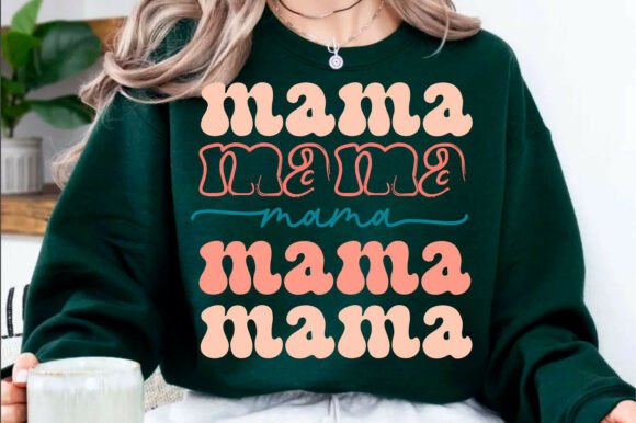 Retro Mama SVG Mama PNG Stacked Mom