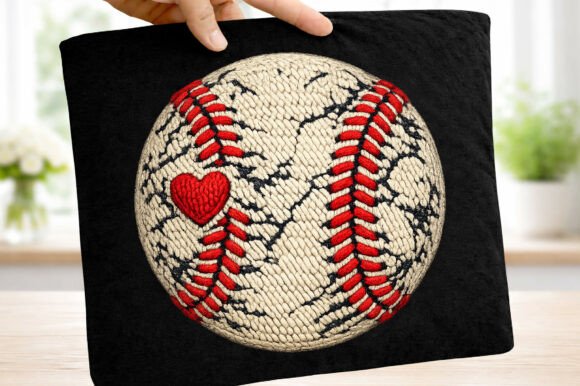 Retro Sport Baseball Faux Yarn Png: A Timeless Graphic Design Asset for T-Shirt Designs